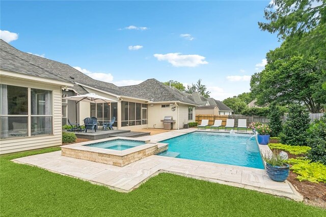 436 Northpark Blvd, Covington, LA 70433 - view of swimming pool with an in-ground hot tub, grilling area, and a patio