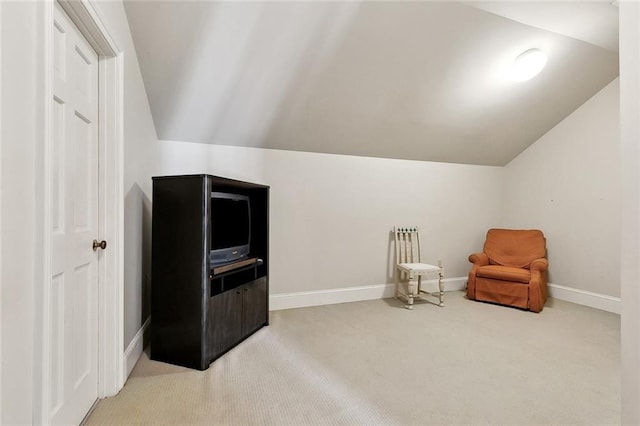9816 Elm Pl, River Ridge, LA 70123 - sitting room with lofted ceiling, carpet, and baseboards