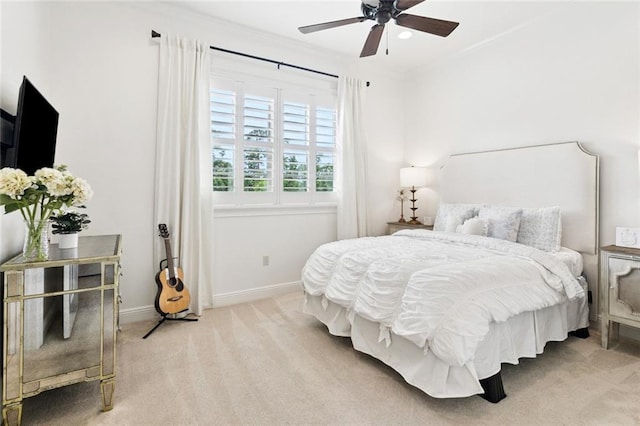 28 Wax Myrtle Ln, Covington, LA 70433 - bedroom with light colored carpet, baseboards, and ceiling fan