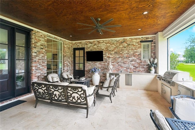 28 Wax Myrtle Ln, Covington, LA 70433 - view of patio / terrace featuring ceiling fan and an outdoor living space