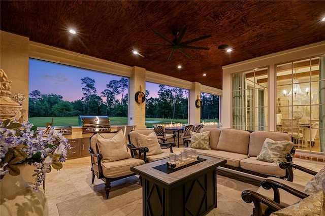 28 Wax Myrtle Ln, Covington, LA 70433 - view of patio with an outdoor living space and a ceiling fan