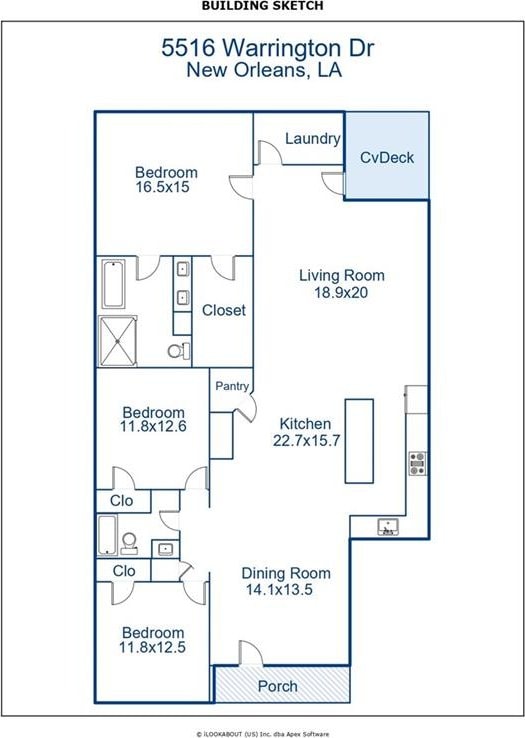 5516 Warrington Dr, New Orleans, LA 70122 - property floor plan