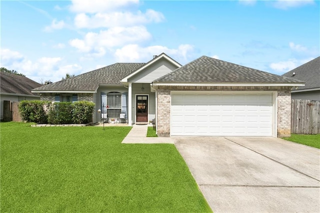 70323 11th St, Covington, LA 70433 - single story home featuring concrete driveway, a garage, roof with shingles, and brick siding