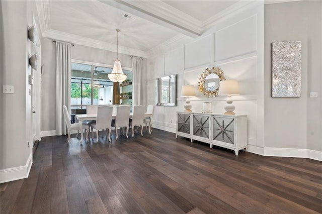 331 Memphis Trce, Covington, LA 70433 - dining area with wood-type flooring, ornamental molding, and baseboards