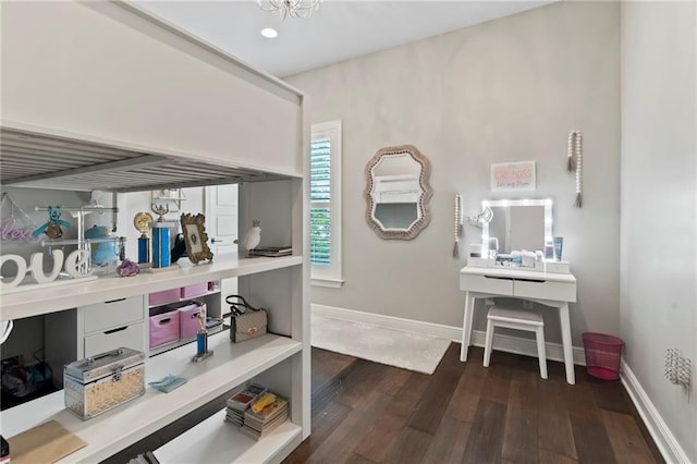 331 Memphis Trce, Covington, LA 70433 - office area with wood finished floors, baseboards, and recessed lighting