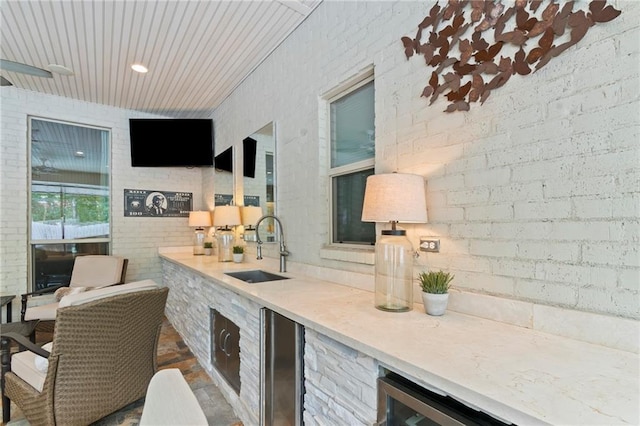 331 Memphis Trce, Covington, LA 70433 - indoor wet bar featuring beverage cooler