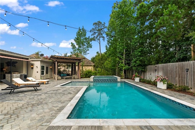 331 Memphis Trce, Covington, LA 70433 - view of swimming pool with a fenced backyard, a patio, and a pergola