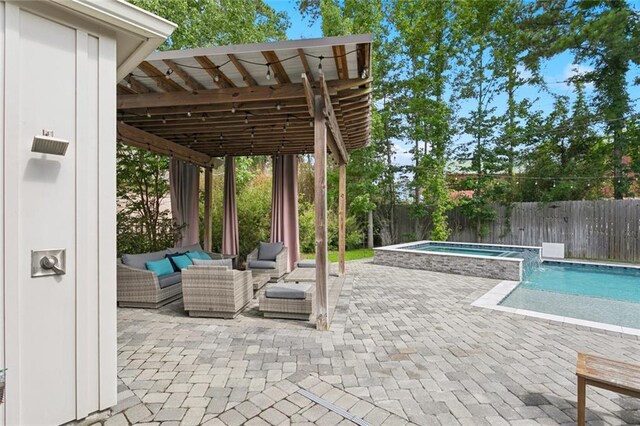 331 Memphis Trce, Covington, LA 70433 - view of pool with an in-ground hot tub, a patio area, and a fenced backyard