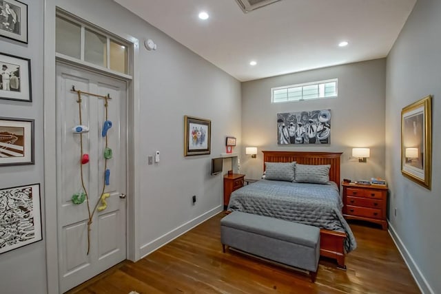 1126 Toledano St, New Orleans, LA 70115 - bedroom featuring dark wood finished floors, baseboards, and recessed lighting