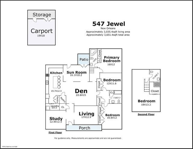 547 Jewel St, New Orleans, LA 70124 - room layout