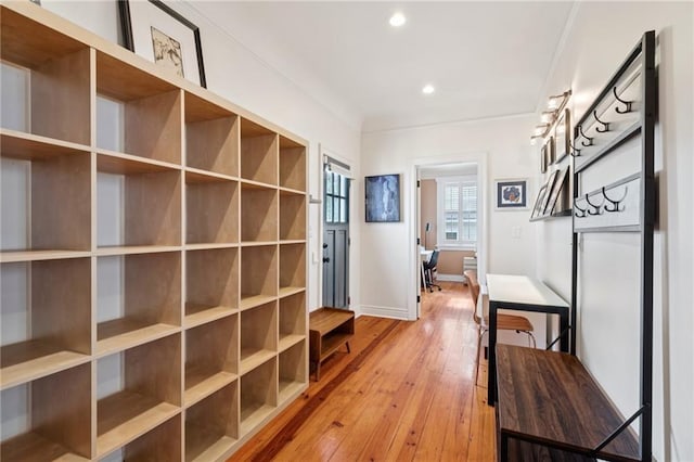 5930 Memphis St, New Orleans, LA 70124 - corridor with recessed lighting, light wood-style floors, and baseboards