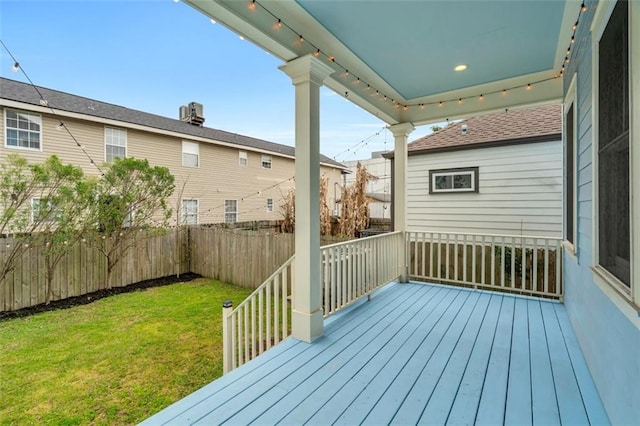2509 Palmyra St, New Orleans, LA 70119 - wooden terrace with a fenced backyard