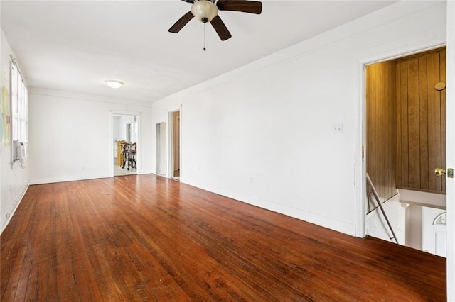 3500 Clematis St, New Orleans, LA 70123 - empty room with a ceiling fan, hardwood / wood-style floors, and cooling unit