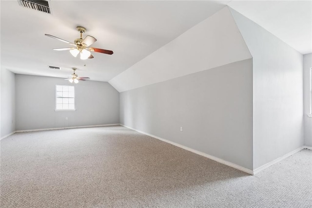 175 Dunleith Dr, Destrehan, LA 70047 - additional living space featuring carpet flooring, a ceiling fan, and vaulted ceiling