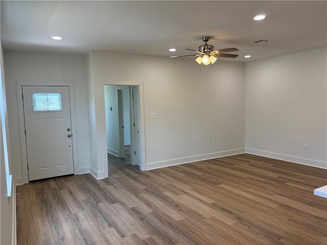 2019 Huey P Long Ave, Gretna, LA 70053 - foyer entrance with wood finished floors, recessed lighting, and a ceiling fan
