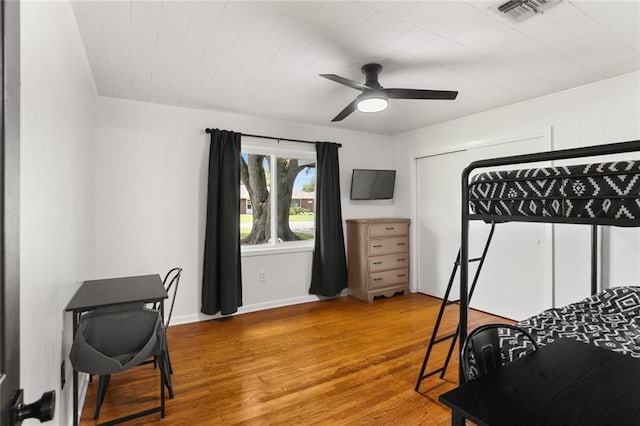108 Cadow St, Paradis, LA 70080 - bedroom with wood finished floors and ceiling fan