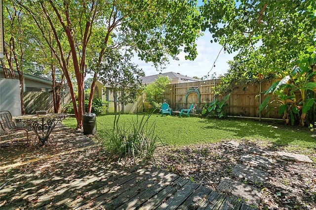 515 Sidney St, Metairie, LA 70005 - fenced backyard featuring a wooden deck