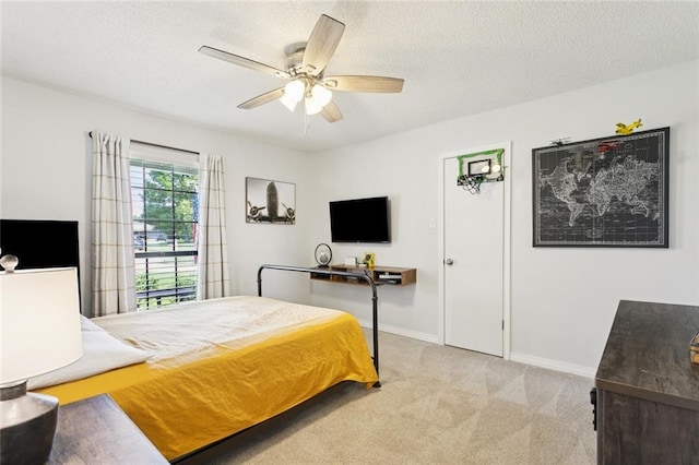 104 Inverrary Ct, Slidell, LA 70460 - carpeted bedroom featuring a textured ceiling and a ceiling fan