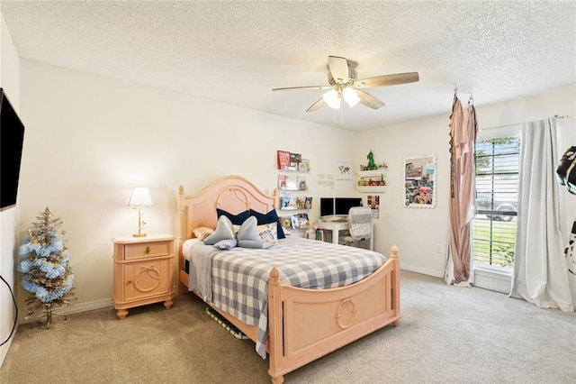 104 Inverrary Ct, Slidell, LA 70460 - bedroom featuring light colored carpet, a textured ceiling, and ceiling fan