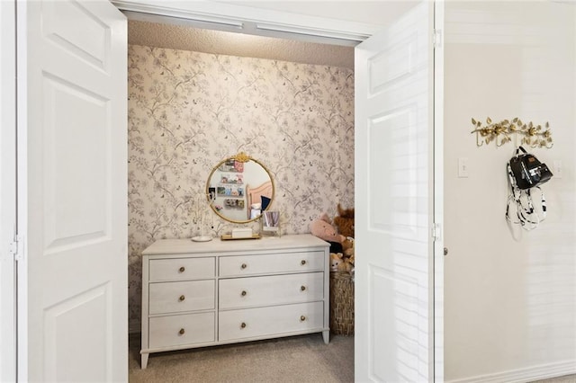 104 Inverrary Ct, Slidell, LA 70460 - hall featuring wallpapered walls and light colored carpet