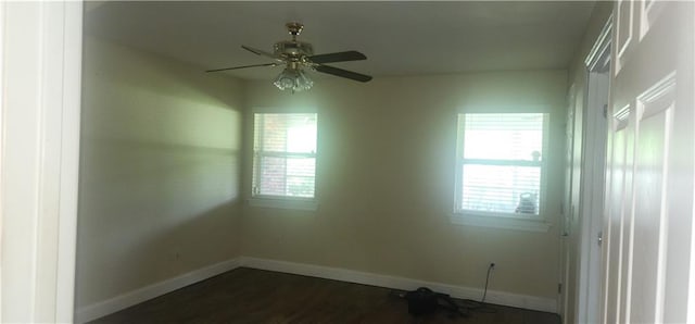 105 Parkbrook Cir, Slidell, LA 70460 - unfurnished room with healthy amount of natural light, ceiling fan, and dark wood finished floors