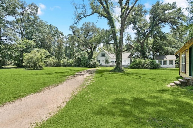 39267 Z Oaks Ln, Ponchatoula, LA 70454 - view of property's community featuring a lawn, dirt driveway, and view of wooded area