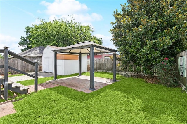 3211 Jackson Blvd, Chalmette, LA 70043 - fenced backyard with a gazebo and a patio