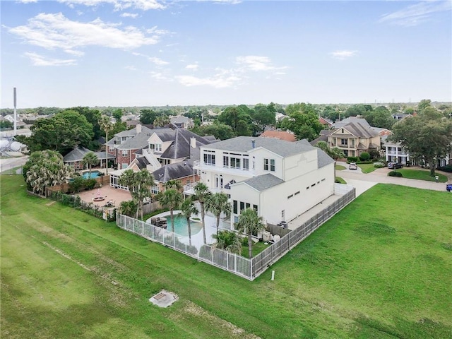 3128 Palm Vista Dr, Metairie, LA 70003 - aerial perspective of suburban area with a pool area