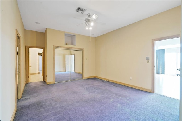 3128 Palm Vista Dr, Metairie, LA 70003 - unfurnished bedroom with carpet, a closet, and ceiling fan