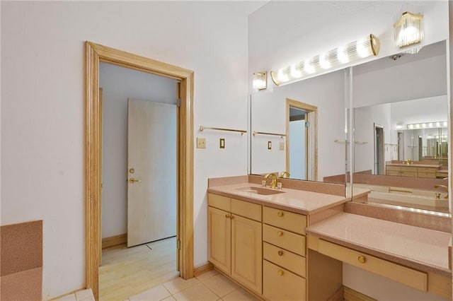 3128 Palm Vista Dr, Metairie, LA 70003 - bathroom with vanity and tile patterned floors