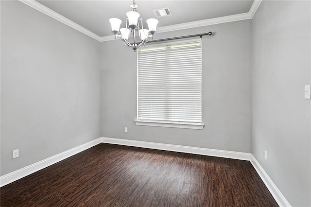 44128 Halter Ln, Hammond, LA 70403 - empty room with a chandelier, wood finished floors, and crown molding