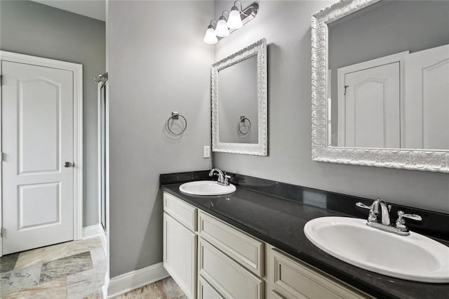 44128 Halter Ln, Hammond, LA 70403 - bathroom with double vanity and a shower stall
