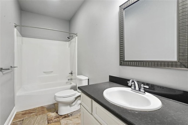 44128 Halter Ln, Hammond, LA 70403 - bathroom featuring vanity, shower / tub combination, and stone finish flooring