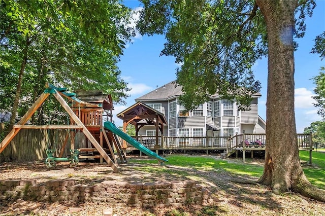 647 Highland Oaks Dr, Baton Rouge, LA 70810 - view of playground with a wooden deck