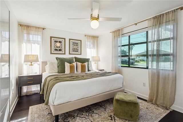 525 Bellview St, River Ridge, LA 70123 - bedroom with dark wood-style floors and a ceiling fan