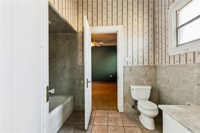400 Aris Ave, Metairie, LA 70005 - full bath featuring vanity, tile patterned flooring, a bath, and ceiling fan