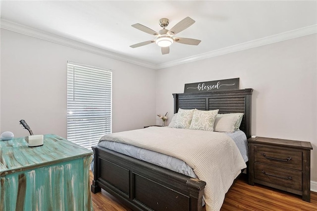 400 W Lake Catahoula Ct, Slidell, LA 70461 - bedroom with ornamental molding, wood finished floors, and a ceiling fan