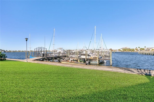 1244 Harbor Dr Unit 321, Slidell, LA 70458 - dock area featuring a lawn, a water view, and boat lift