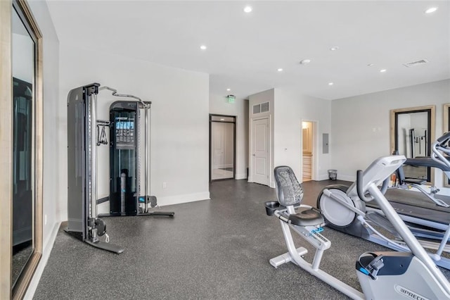731 St Charles Ave Unit 304, New Orleans, LA 70130 - exercise room featuring recessed lighting and electric panel