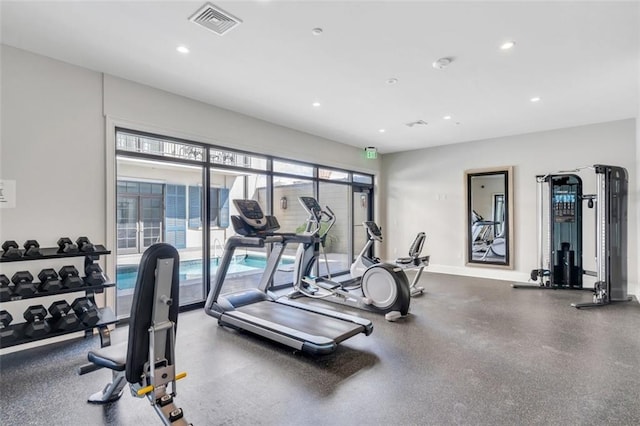 731 St Charles Ave Unit 304, New Orleans, LA 70130 - workout area featuring recessed lighting