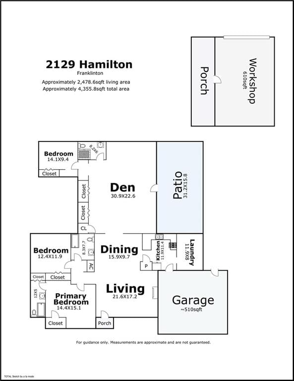 2129 Hamilton St, Franklinton, LA 70438 - view of home floor plan