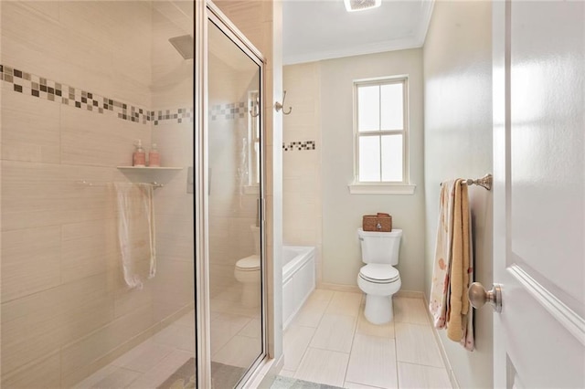 6938 Milne Blvd, New Orleans, LA 70124 - bathroom featuring tile patterned floors and crown molding