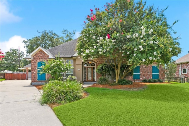 142 Colony Rd, Belle Chasse, LA 70037 - view of property hidden behind natural elements with brick siding, concrete driveway, and a shingled roof