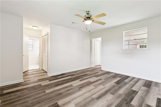 4809 N Park Dr, Metairie, LA 70001 - spare room featuring a ceiling fan and wood finished floors