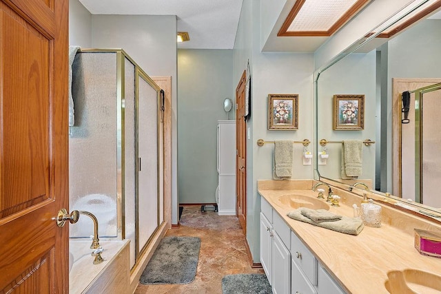 126 Gemstone Dr, Franklinton, LA 70438 - bathroom with a stall shower and double vanity