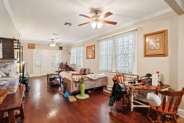 432426 Banks St, New Orleans, LA 70119 - bedroom featuring ornamental molding and wood finished floors