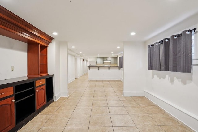 432426 Banks St, New Orleans, LA 70119 - indoor dry bar with recessed lighting and light tile patterned floors