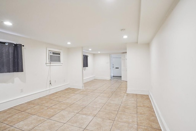 432426 Banks St, New Orleans, LA 70119 - unfurnished room featuring recessed lighting, an AC wall unit, and light tile patterned floors