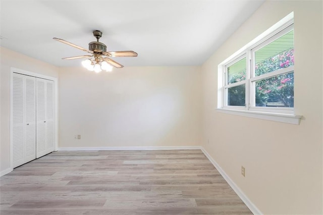 4013 Taft Park, Metairie, LA 70002 - unfurnished bedroom with light wood finished floors, a closet, and a ceiling fan