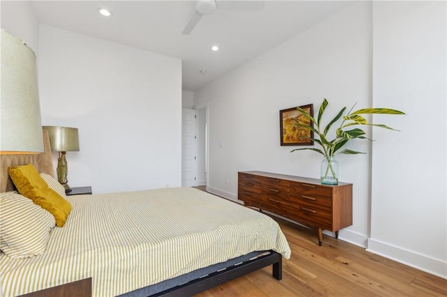 810 N Roman St, New Orleans, LA 70116 - bedroom with wood finished floors, recessed lighting, and a ceiling fan